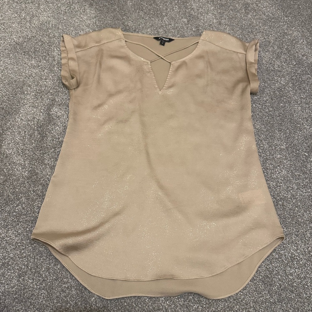 Elegant Shimmer Tan Women's Top